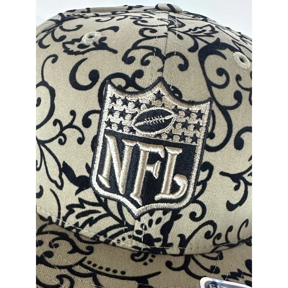 Vtg. 90's NFL Logo Suede Satin Lined Fitted Hat 7 3/4 Reebok Deadstock NWT